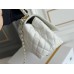 Chanel 23P Coco Handle, small size 29cm flap bag, white, gold-tone hardware, caviar leather, Hass Factory leather, 29x18x12cm