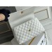 Chanel 23P Coco Handle, small size 29cm flap bag, white, gold-tone hardware, caviar leather, Hass Factory leather, 29x18x12cm