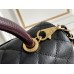 Chanel Classic Coco Handle, medium size 29cm flap bag, red lizard skin handle, black caviar leather, champagne gold hardware, Hass Factory leather, 29x18x12cm