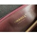 Chanel Classic Coco Handle, medium size 29cm flap bag, red lizard skin handle, black caviar leather, champagne gold hardware, Hass Factory leather, 29x18x12cm