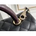 Chanel Classic Coco Handle, medium size 29cm flap bag, red lizard skin handle, black caviar leather, champagne gold hardware, Hass Factory leather, 29x18x12cm