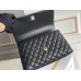 Chanel Classic Coco Handle, medium size 29cm flap bag, red lizard skin handle, black caviar leather, champagne gold hardware, Hass Factory leather, 29x18x12cm