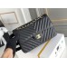 Chanel Classic Flap Bag in V-Pattern Black, Gold Hardware, Medium 25, Caviar Leather, Hass Factory Leather, Dimensions: 16x25x7cm.