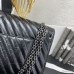 Chanel Classic Flap Bag in 2.55 V-Pattern So Black, Large 28, Black, Silver Hardware, Lambskin Leather, Padded Leather, Hass Factory Leather, Dimensions: 28cm.