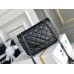 Chanel Classic Flap Bag in 2.55 Diamond Pattern So Black, Small 20, All Black, Lambskin Leather, Padded Leather, Hass Factory Leather, Dimensions: 20x16x6cm.