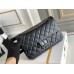 Chanel Classic Flap Bag in 2.55 Diamond Pattern So Black, Medium 24, All Black, Lambskin Leather, Padded Leather, Hass Factory Leather, Dimensions: 24x16x8cm.