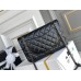 Chanel Classic Flap Bag in 2.55 Diamond Pattern So Black, Medium 24, All Black, Lambskin Leather, Padded Leather, Hass Factory Leather, Dimensions: 24x16x8cm.