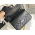 Chanel Classic Flap Bag in 2.55 Diamond Pattern So Black, Medium 24, All Black, Lambskin Leather, Padded Leather, Hass Factory Leather, Dimensions: 24x16x8cm.