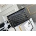 Chanel Classic Flap Bag in 2.55 Diamond Pattern So Black, Large 28, All Black, Lambskin Leather, Padded Leather, Hass Factory Leather, Dimensions: 28x20x8cm.