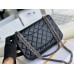 Chanel Classic Flap Bag in 2.55 Diamond Pattern So Black, Medium 24, Black, Silver Hardware, Lambskin Leather, Padded Leather, Hass Factory Leather, Dimensions: 24x16x8cm.