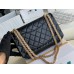 Chanel Classic Flap Bag in 2.55 Diamond Pattern So Black, Medium 24, Black, Gold Hardware, Lambskin Leather, Padded Leather, Hass Factory Leather, Dimensions: 24x16x8cm.