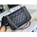 Chanel Classic Flap Bag in 2.55 Diamond Pattern So Black, Large 28, Black, Silver Hardware, Lambskin Leather, Padded Leather, Hass Factory Leather, Dimensions: 28x20x8cm.