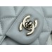 Chanel 22P Classic Flap Bag Mini 20 with Top Handle, Lambskin Leather in White, Champagne Gold Hardware, Hass Factory Leather, Dimensions: 20x12x9cm.