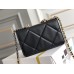 Chanel 19 WOC (Wallet on Chain) in Lambskin Leather, Black, Gold Hardware, Hass Factory Leather, Dimensions: 20x18x9cm.