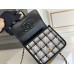 Chanel 22K Flap Bag for Autumn/Winter, Messenger Bag in Woolen Fabric, Gray, Gold Hardware, Dimensions: 17x21x6cm.