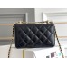 Chanel Classic Flap Bag with Double Gold Ball, Mini 19cm, Black, Gold Hardware, Lambskin Leather, Hass Factory Leather, Dimensions: 12x19x8cm.