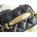 Chanel Vanity Case with Lipstick Holder, Gold Hardware, Gold Ball, Black with Gold Hardware, Mini 11, Lambskin Leather, Hass Factory Leather, Dimensions: 9x11x7cm.