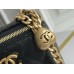 Chanel Vanity Case with Lipstick Holder, Gold Hardware, Heart-Shaped, Gold Ball, Black with Gold Hardware, Mini 11, Lambskin Leather, Hass Factory Leather, Dimensions: 9x11x7cm.