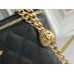 Chanel Vanity Case with Lipstick Holder, Gold Hardware, Heart-Shaped, Gold Ball, Black with Gold Hardware, Mini 11, Lambskin Leather, Hass Factory Leather, Dimensions: 9x17x7cm.