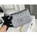 Chanel Classic Flap Bag in 2.55 Puffy Calfskin, Gray with Silver Hardware, Small 20cm.