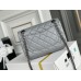 Chanel Classic Flap Bag in 2.55 Puffy Calfskin, Gray with Silver Hardware, Small 20cm.