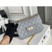 Chanel Classic Flap Bag in 2.55 Puffy Calfskin, Gray with Gold Hardware, Small 20cm.