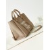 Chanel Beach Bag in Camel Color with White Letters, 33cm.