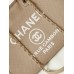 Chanel Beach Bag in Camel Color with White Letters, 38cm.