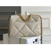 Chanel 19 Bag in Cream with Gold Hardware, Small 26, Lambskin Leather, Hass Factory Leather, 26x16x9cm.