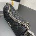 Chanel Le Boy Bag, Medium 25, Calfskin Leather, Black with Silver Hardware, 25cm.