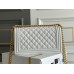 Chanel Le Boy Bag, Medium 25, Caviar Leather, White with Gold Hardware, 25cm.