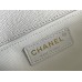 Chanel Le Boy Bag, Medium 25, Caviar Leather, White with Gold Hardware, 25cm.