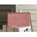 Chanel Le Boy Bag, Medium 25, Caviar Leather, Pink with Gold Hardware, 25cm.