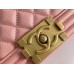 Chanel Le Boy Bag, Medium 25, Caviar Leather, Pink with Gold Hardware, 25cm.