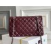 Chanel Classic Flap bag Medium 25 Burgundy Silver Hardware Lambskin Hass Factory leather 25x16x7cm