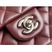 Chanel Classic Flap bag Medium 25 Burgundy Silver Hardware Lambskin Hass Factory leather 25x16x7cm