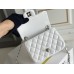 Chanel Classic Flap bag Mini 17 White Silver Hardware Lambskin Hass Factory leather 14x17x8cm