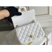 Chanel Classic Flap bag Mini 17 White Gold Hardware Lambskin Hass Factory leather 14x17x8cm