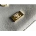 Chanel Classic Flap bag Mini 20 Grey Champagne Gold Hardware Lambskin Hass Factory leather 13x20x6cm