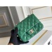 Chanel Classic Flap bag Mini 17 Green Champagne Gold Hardware Lambskin Hass Factory leather 14x17x8cm