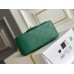 Chanel Classic Flap bag Mini 17 Green Champagne Gold Hardware Lambskin Hass Factory leather 14x17x8cm