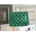 Chanel Classic Flap bag Mini 17 Green Champagne Gold Hardware Lambskin Hass Factory leather 14x17x8cm