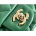 Chanel Classic Flap bag Mini 17 Green Champagne Gold Hardware Lambskin Hass Factory leather 14x17x8cm