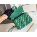 Chanel Classic Flap bag Mini 17 Green Champagne Gold Hardware Lambskin Hass Factory leather 14x17x8cm