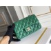 Chanel Classic Flap bag Mini 20 Green Champagne Gold Hardware Lambskin Hass Factory leather 13x20x6cm