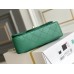 Chanel Classic Flap bag Mini 20 Green Champagne Gold Hardware Lambskin Hass Factory leather 13x20x6cm