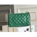 Chanel Classic Flap bag Mini 20 Green Champagne Gold Hardware Lambskin Hass Factory leather 13x20x6cm