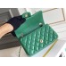 Chanel Classic Flap bag Mini 20 Green Champagne Gold Hardware Lambskin Hass Factory leather 13x20x6cm