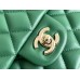 Chanel Classic Flap bag Medium 25 Green Champagne Gold Hardware Lambskin Hass Factory leather 25x16x7cm