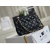 Chanel Classic Flap bag Mini 17 Black Gold Hardware Lambskin Hass Factory leather 14x17x8cm